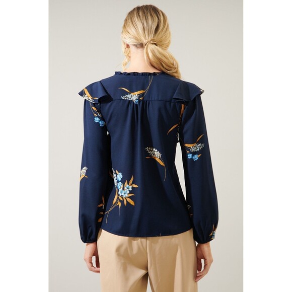 SUGARLIPS DUSK BLOOM WILHELM RUFFLE BLOUSE - NWT - Picture 2 of 4